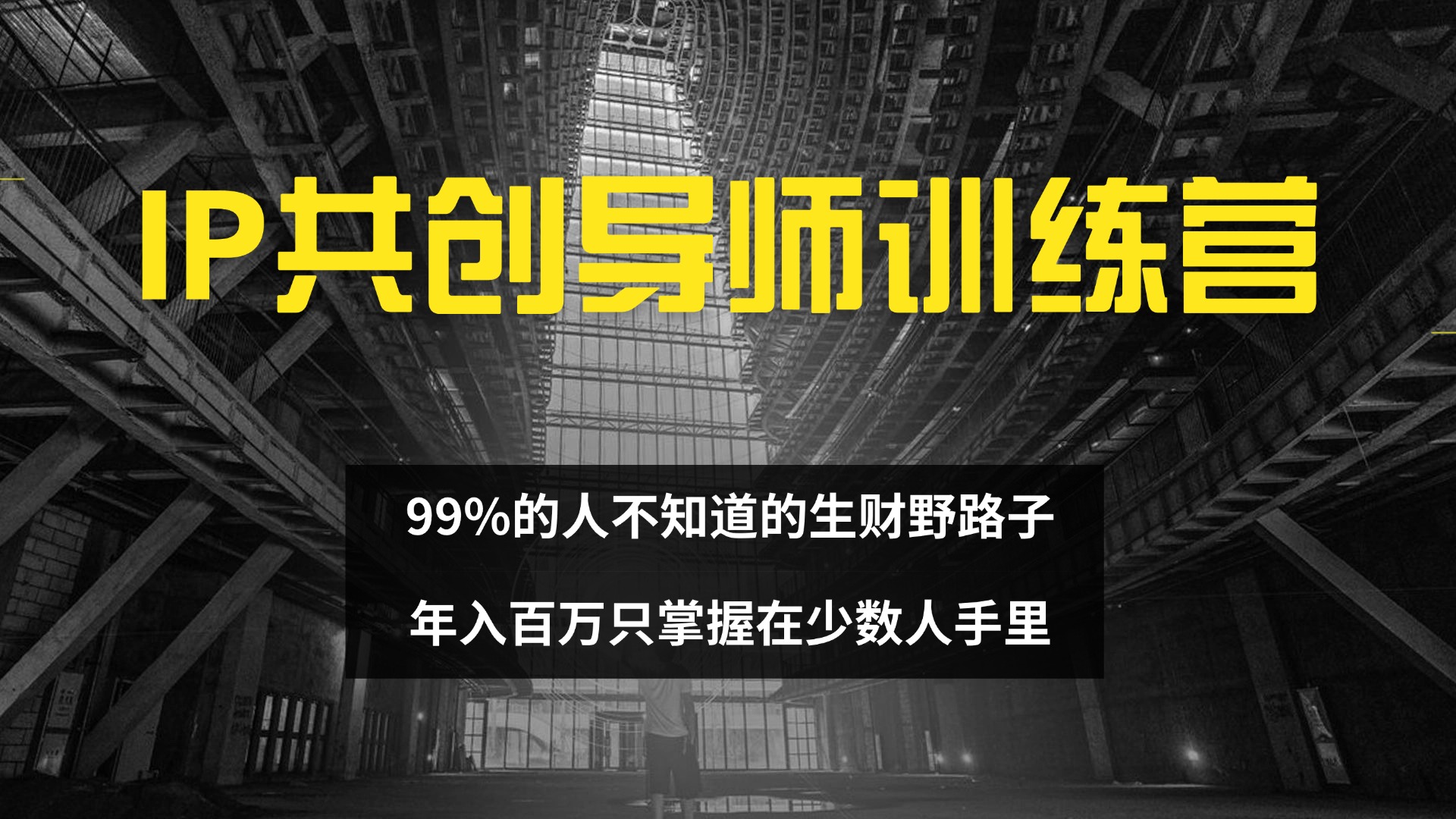 （12504期）IP共创导师训练营 99%的人不知道的生财野路子 只掌握在少数人手里-大熊网创