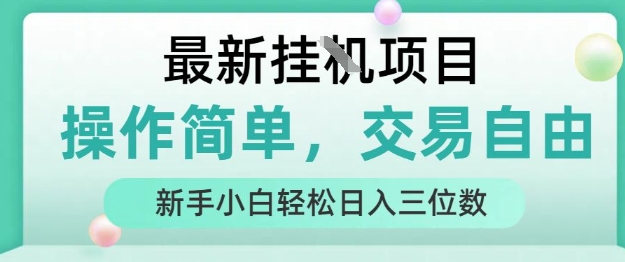 最新挂G项目，操作简单，交易自由，人人可上手，新手小白轻松日入三位数【揭秘】-大熊网创