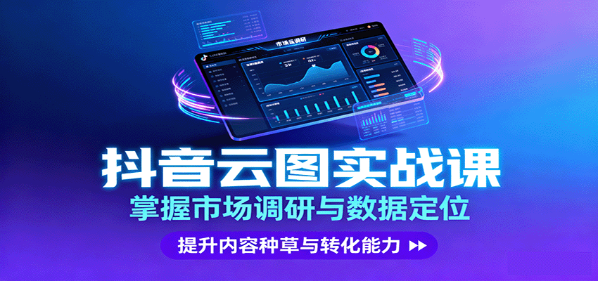 抖音云图实战，掌握市场调研与数据定位，提升内容种草与转化能力-大熊网创
