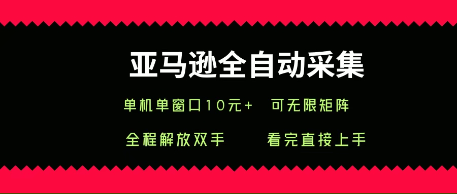 （15704期）亚马逊全自动采集，单机单窗口一天10+，可无限矩阵去做-大熊网创