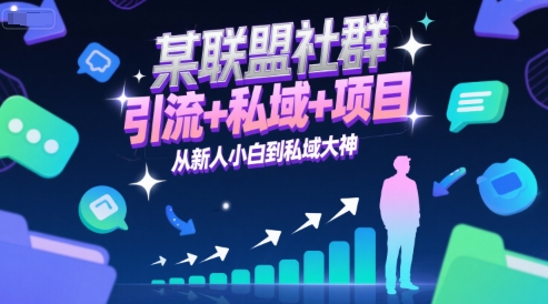 某联盟社群，引流+私域+项目，从新人小白到私域大神-大熊网创