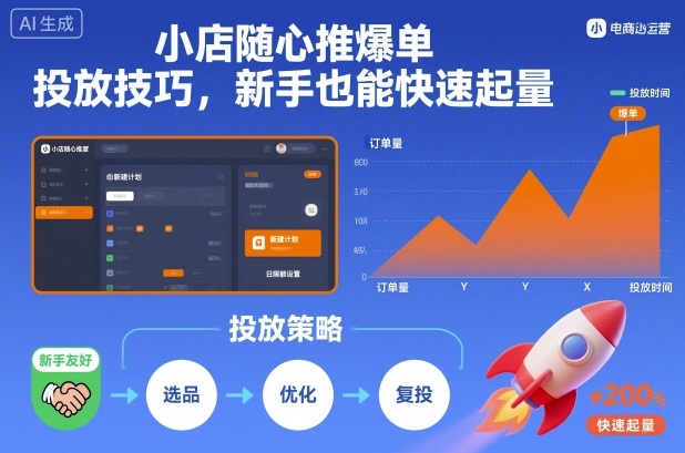 小店随心推爆单投放技巧，新手也能快速起量-大熊网创