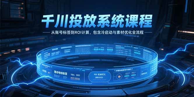 （15263期）千川投放系统课程，从账号标签到ROI计算，包含冷启动与素材优化全流程-大熊网创