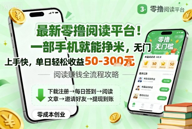 最新零撸阅读平台！一部手机就能挣米，无门槛上手快，单日轻松收益50-3张【揭秘】-大熊网创