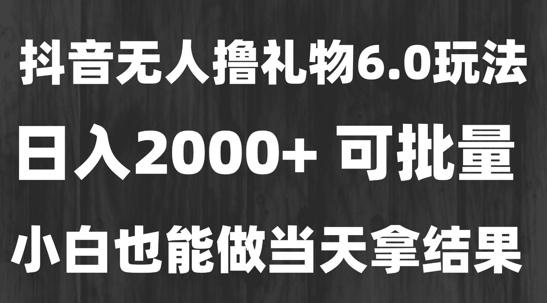 （15250期）最新风口暴力撸金技术，无人撸礼物，长期稳定 一天收益2000+，小白当天…-大熊网创