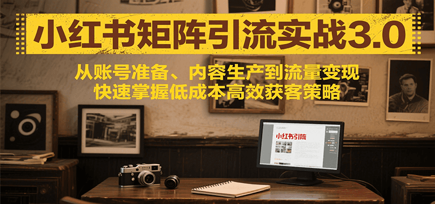 小红书矩阵引流3.0，从账号准备、内容生产到流量变现，快速掌握低成本高效获客策略-大熊网创