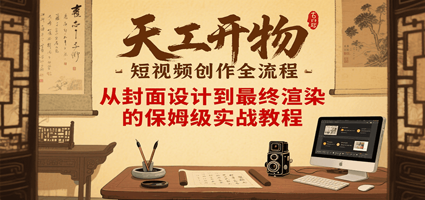 天工开物短视频创作全流程，从封面设计到最终渲染的保姆级实战教程-大熊网创