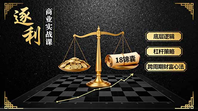 《逐 利》商业实战课，底层逻辑、杠杆策略、18锦囊，跨周期财富心法-大熊网创