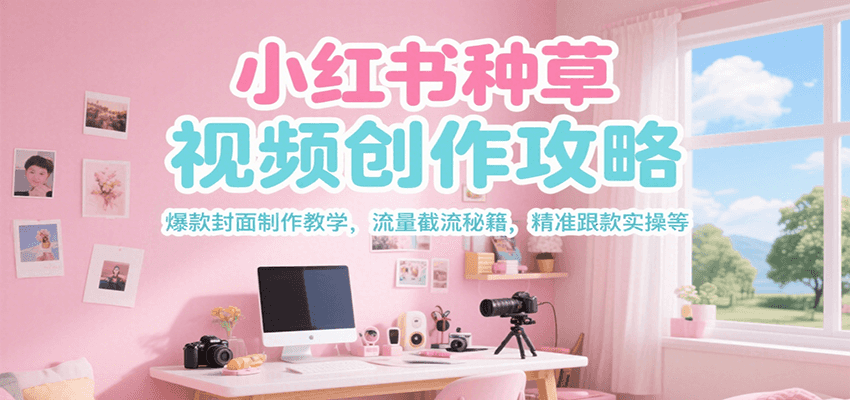 小红书种草视频创作攻略，爆款封面制作教学 ，流量截流秘籍 ，精准跟款实操等-大熊网创