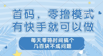 首码零撸项目，有快手就可以做，每天业务时间搞个几张不是问题【揭秘】-大熊网创