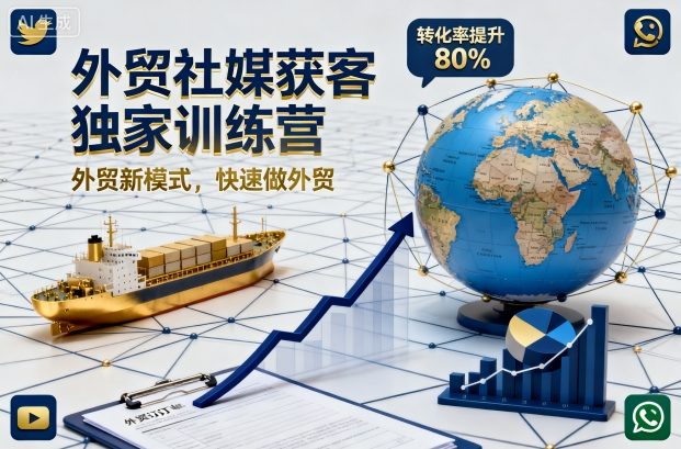 外贸社媒获客独家训练营，外贸新模式，快速做外贸-大熊网创