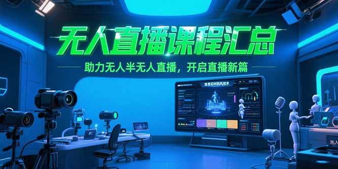 （15218期）无人直播课程汇总，含非实时防风技术，助力无人半无人直播，开启直播新篇-大熊网创