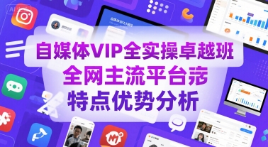 自媒体VIP全实操卓越班，全网主流平台特点优势分析-大熊网创