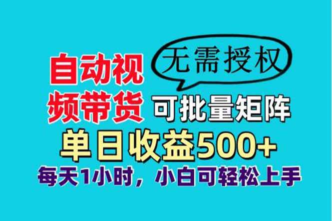 （14229期）自动视频带货，可批量矩阵，单日收益500+、轻松实现睡后收益，小白可…-大熊网创