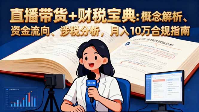 直播带货+财税宝典：概念解析、资金流向、涉税分析，月入10万合规指南-大熊网创