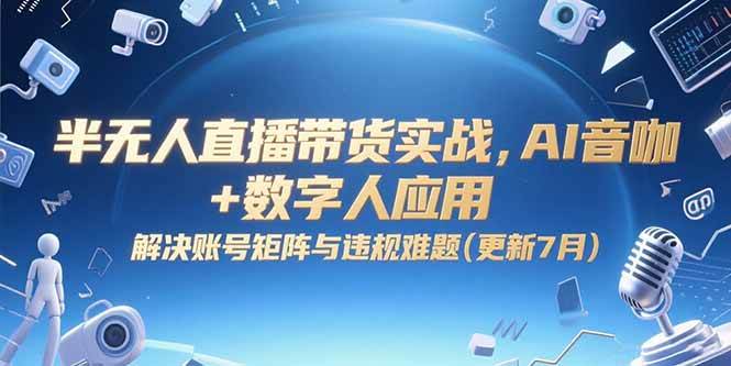 （15280期）半无人直播带货实战，AI音咖+数字人应用 解决账号矩阵与违规难题(更新7月)-大熊网创