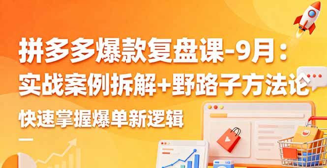 拼多多爆款复盘课-9月：实战案例拆解+野路子方法论，快速掌握爆单新逻辑-大熊网创
