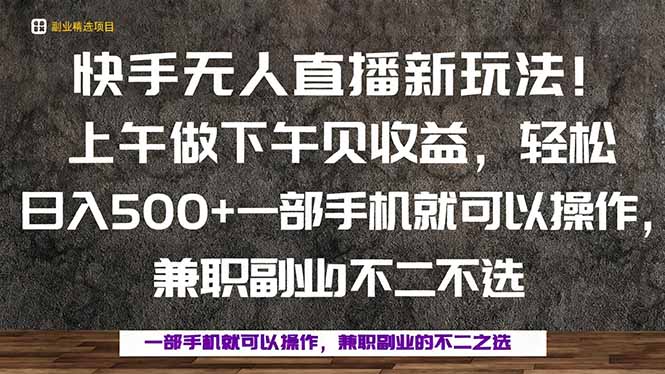 一部手机，上午做 下午见收益，学会秒上手，轻松日入500+-大熊网创