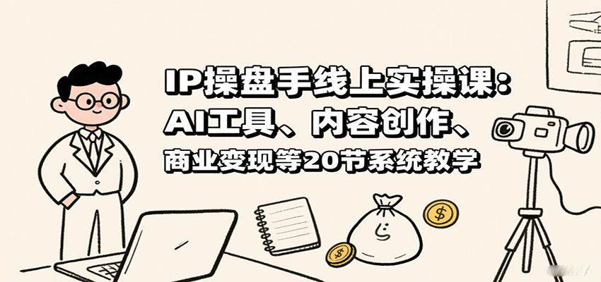 IP操盘手线上实操课：AI工具、内容创作、商业变现等20节系统教学-大熊网创