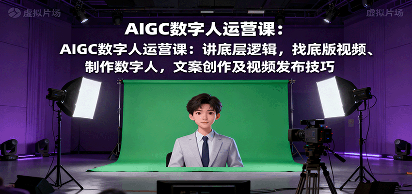 AIGC数字人运营课：讲底层逻辑，找底版视频、制作数字人，文案创作及视频发布技巧-大熊网创