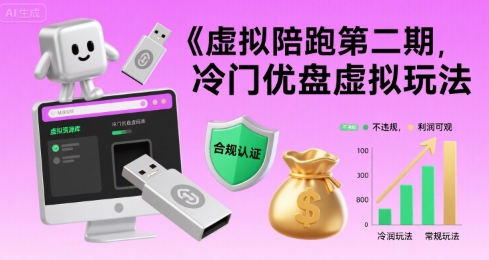 虚拟陪跑第二期，冷门优盘虚拟玩法，不违规，利润可观-大熊网创