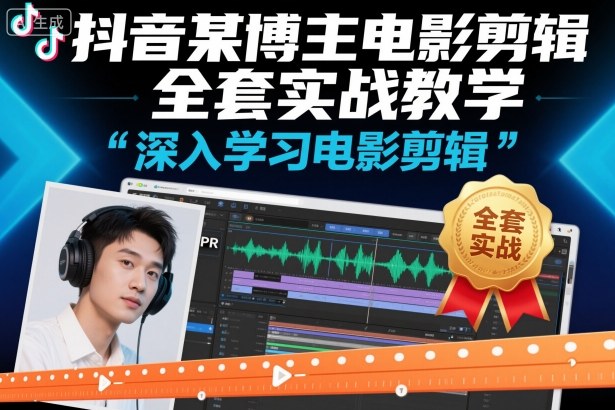 抖音某博主电影剪辑全套实战教学，深入学习电影剪辑-大熊网创