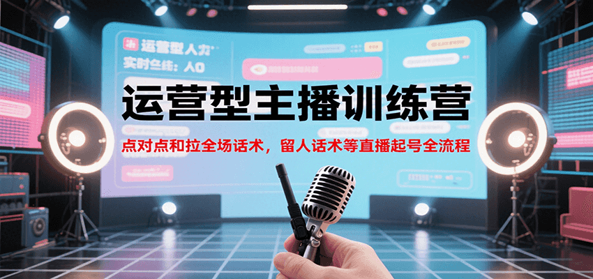 运营型主播训练营，点对点和拉全场话术，留人话术等直播起号全流程(更新8月)-大熊网创