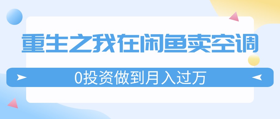 （11962期）重生之我在闲鱼卖空调，0投资做到月入过万，迎娶白富美，走上人生巅峰-大熊网创
