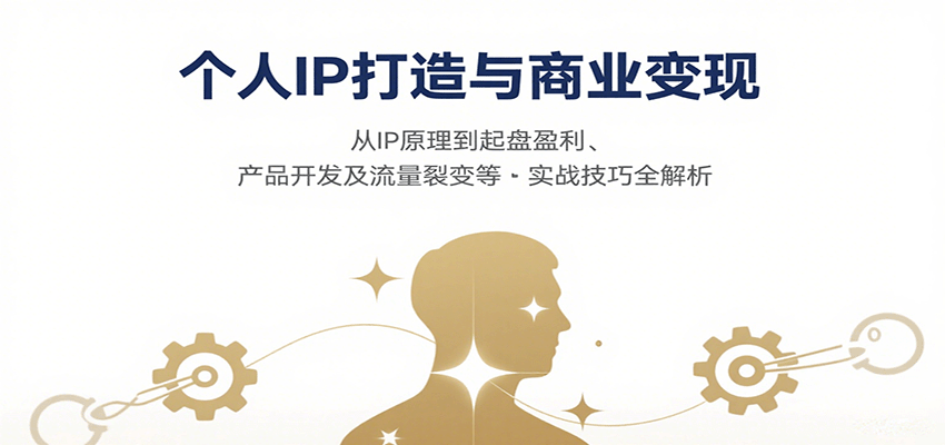 个人IP打造与商业变现，从IP原理到起盘盈利、产品开发及流量裂变等实战技巧全解析-大熊网创