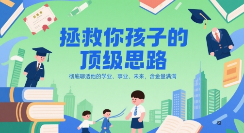 付费文章：拯救你孩子的顶级思路，彻底聊透他的学业、事业、未来，含金量满满-大熊网创