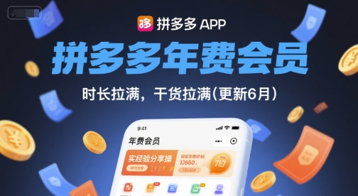 拼多多年费会员，实经验分享操，时长拉满，干货拉满(更新7月)-大熊网创