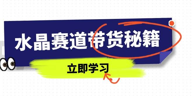 （14406期）水晶赛道带货秘籍，国学结合、短视频起号、拍摄技巧、直播话术等内容-大熊网创