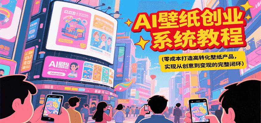 AI壁纸创业系统教程，零成本打造高转化壁纸产品，实现从创意到变现的完整闭环-大熊网创