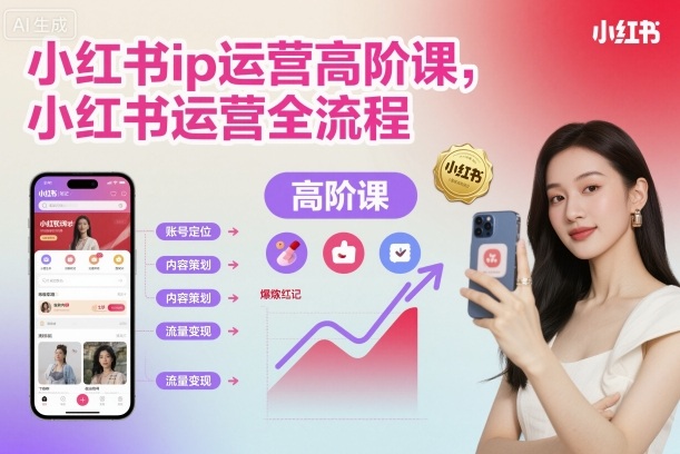 小红书ip运营高阶课，小红书运营全流程-大熊网创