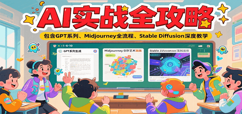 AI实战全攻略，包含GPT系列、Midjourney全流程、Stable Diffusion深度教学-大熊网创