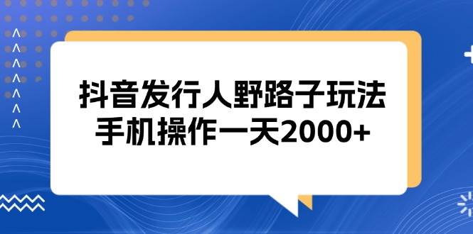（13220期）抖音发行人野路子玩法，手机操作一天2000+-大熊网创