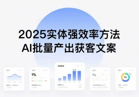 实体强效率方法：AI批量产出获客文案，2025年普通人拥抱AI，实现实体创收-大熊网创