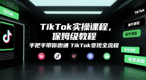 TikTok实操课程，保姆级教程，手把手带你跑通TikTok变现全流程-大熊网创