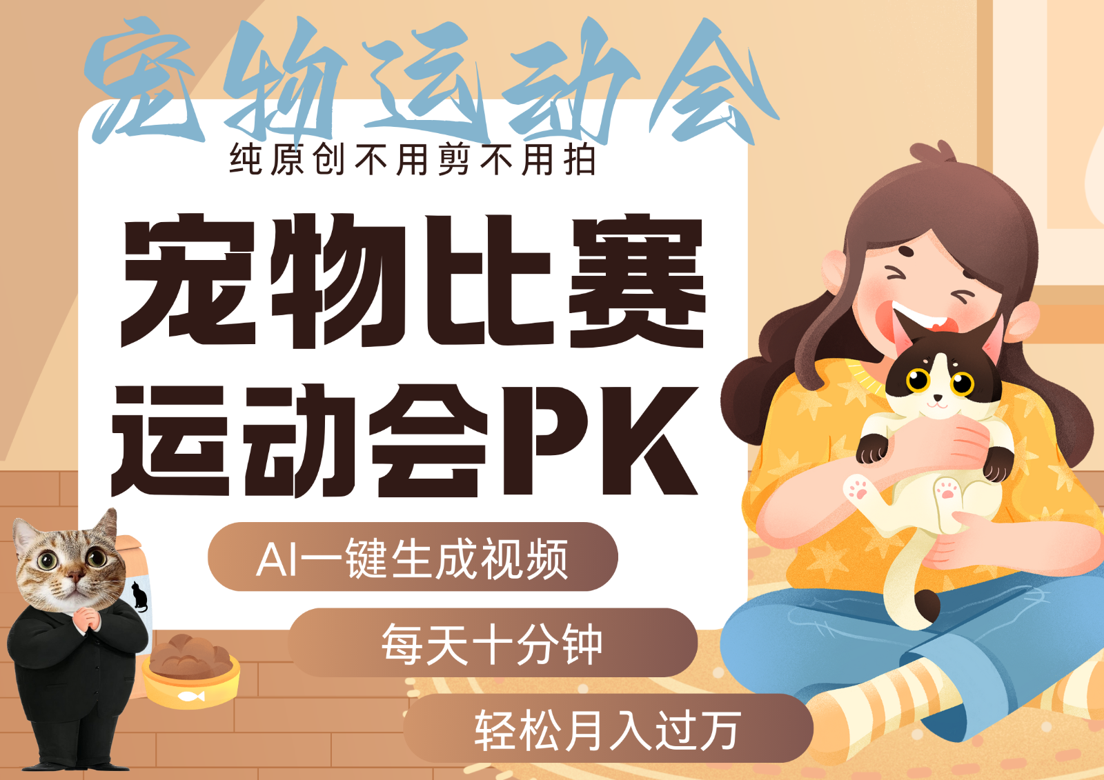 AI萌宠运动员跳水 射击 篮球 足球比赛 每天十分钟 附详细提示词文案库 代替做…-大熊网创