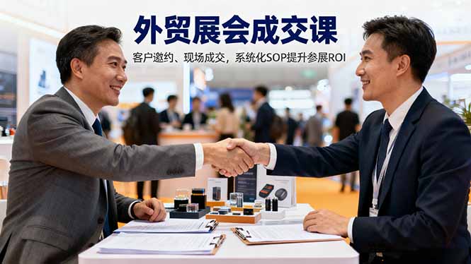外贸展会成交课，含目标制定、客户邀约、现场成交，系统化SOP提升参展ROI-大熊网创