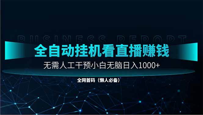 （14483期）直播助手全自动看大平台直播赚钱，全自动无需人工干预，小白无脑日入1000-大熊网创