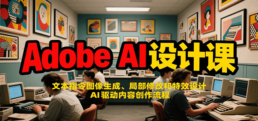 Adobe AI设计课：文本指令图像生成、局部修改和特效设计，AI驱动内容创作流程-大熊网创