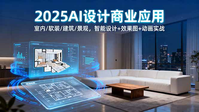 2025AI设计商业应用：室内/软装/建筑/景观，智能设计+效果图+动画实战-大熊网创