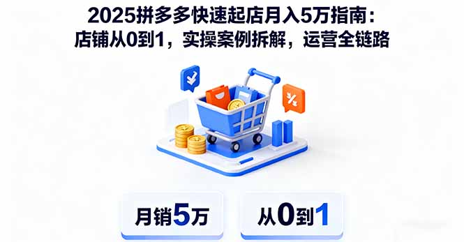 2025拼多多快速起店月入5万指南：店铺从0到1，实操案例拆解，运营全链路-大熊网创